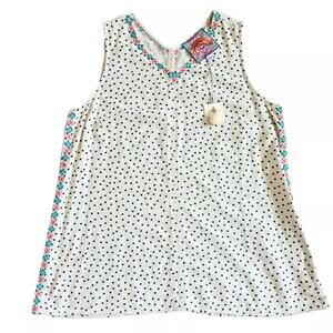 Johnny Was Linen Blend Sleeveless Top Size Small